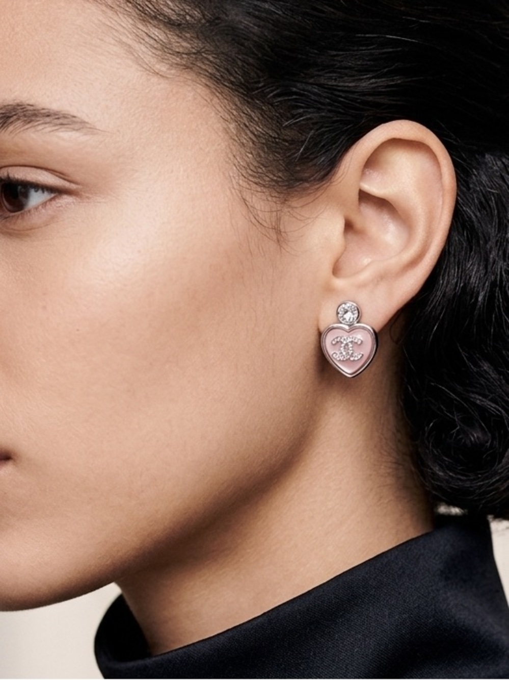 CHANEL Crystal Stud Earrings